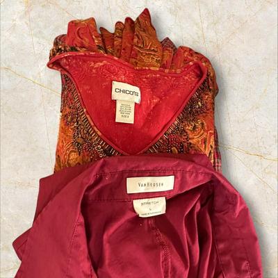 Lot of 13 Women's Size Large Sweaters, Vests, and Shirts