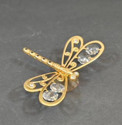 LOT 101D: Gold-tone and Glass Mini Chandelier, Pumpkin Coach, Dragonfly, and Lizard