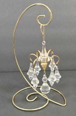 LOT 101D: Gold-tone and Glass Mini Chandelier, Pumpkin Coach, Dragonfly, and Lizard