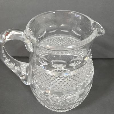 LOT 102D: Crystal Vases, Pitcher, and Footed Candy Dish with Lid