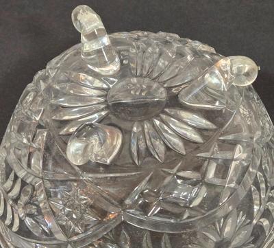 LOT 102D: Crystal Vases, Pitcher, and Footed Candy Dish with Lid
