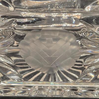 LOT 103D: Crystal Butter Dish, Nut Dish, Syrup Pitcher, Salt and Pepper Shakers, Oil and Vinegar Cruets, and Cordial Glasses