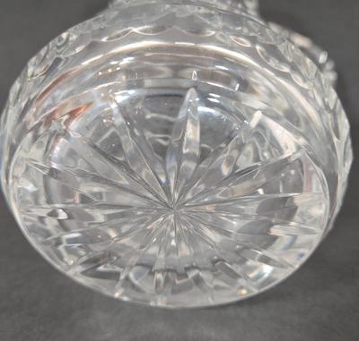 LOT 103D: Crystal Butter Dish, Nut Dish, Syrup Pitcher, Salt and Pepper Shakers, Oil and Vinegar Cruets, and Cordial Glasses