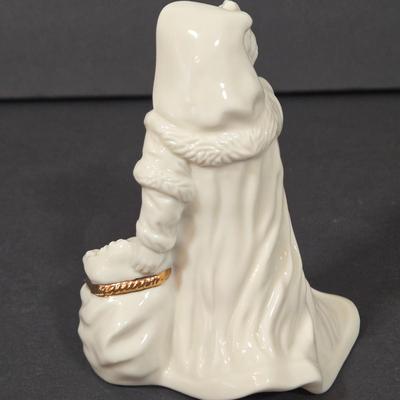 LOT 104D: Lenox 3 Qt. Round Baker, Christmas Tree Plate, Holiday Bowl, and Santa Figurine