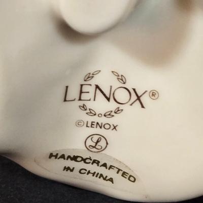 LOT 104D: Lenox 3 Qt. Round Baker, Christmas Tree Plate, Holiday Bowl, and Santa Figurine