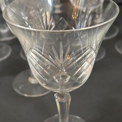 LOT 105D: Crystal Glasses / 12 Water, 10 Wine, and 11 Cordial
