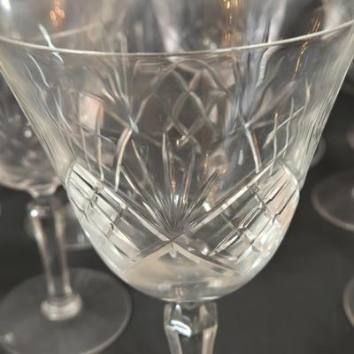 LOT 105D: Crystal Glasses / 12 Water, 10 Wine, and 11 Cordial