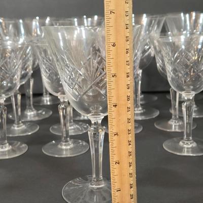 LOT 105D: Crystal Glasses / 12 Water, 10 Wine, and 11 Cordial