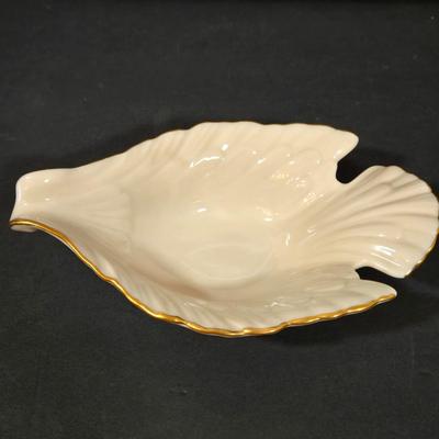 LOT 107D: Lenox Globe Vase, Dove Candy Dish, and 50th Anniversary Heart Shaped Trinket Box with Lid