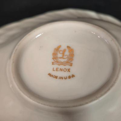 LOT 107D: Lenox Globe Vase, Dove Candy Dish, and 50th Anniversary Heart Shaped Trinket Box with Lid