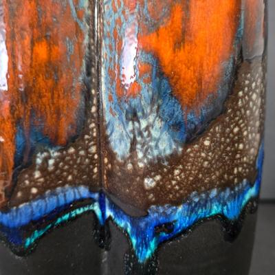 LOT 108D: Made in Italy Glass Gourd and Raku Fired Like Ceramic Vase