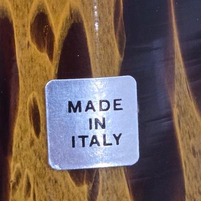 LOT 108D: Made in Italy Glass Gourd and Raku Fired Like Ceramic Vase