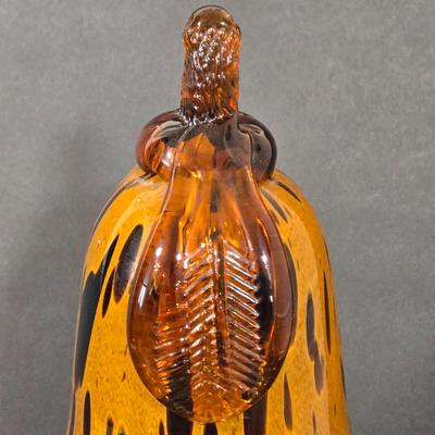 LOT 108D: Made in Italy Glass Gourd and Raku Fired Like Ceramic Vase