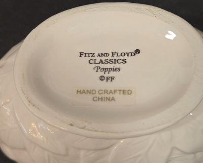 LOT 109D: Mikasa Pink Tulip Bowl, Lenox Cup and Saucer, Fitz and Floyd Trinket Box, and More