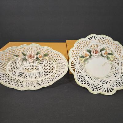 LOT 110D: Beautiful Vintage Porcelain Basket Plates