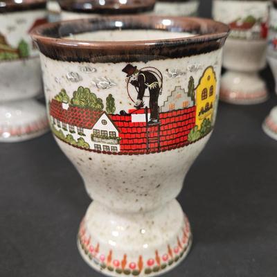 LOT 111D: Bavaria Rosler Ceramic Farm Themed Goblets