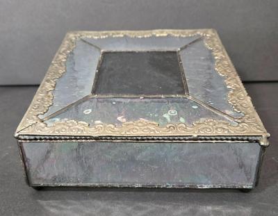 LOT 117D: Glass Vanity Box, Clown Figurine, Dolphin Figurine, and More