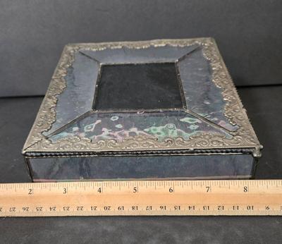 LOT 117D: Glass Vanity Box, Clown Figurine, Dolphin Figurine, and More