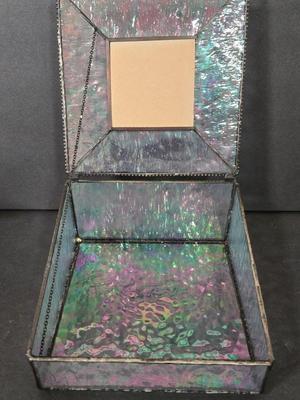 LOT 117D: Glass Vanity Box, Clown Figurine, Dolphin Figurine, and More