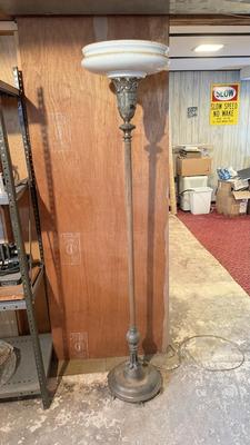 LOT 140B: Vintage/Antique Milk Glass Shade Floor Lamp