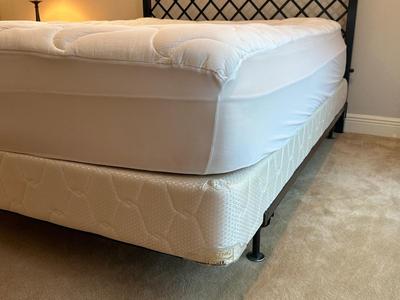 Black Metal Lattice Queen Bed with Frame