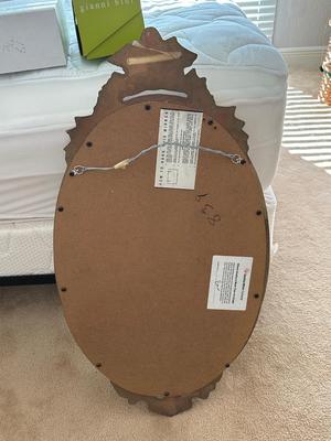 Carolina Mirror Company Oval Wall Mirror with Gold Ornate Frame