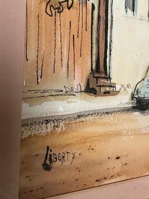 Original Watercolor Street Scene by Liberty