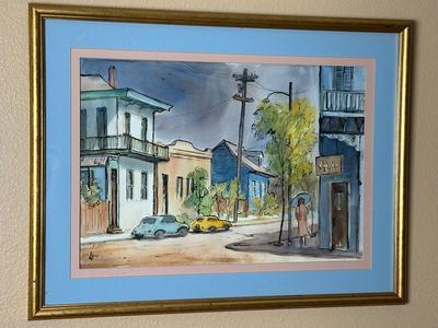 Original Watercolor Street Scene by Liberty