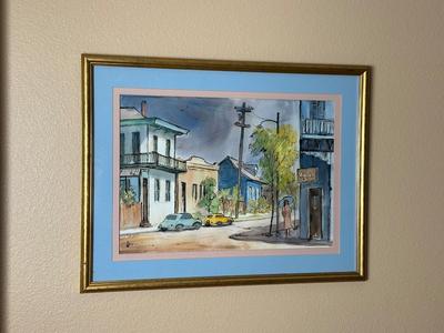 Original Watercolor Street Scene by Liberty
