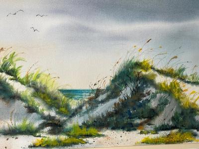Original Coastal Dune Watercolor by Liberty