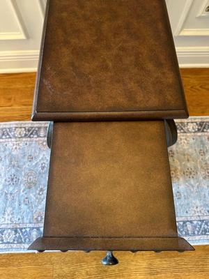 Scrolled Iron and Wood Accent Table
