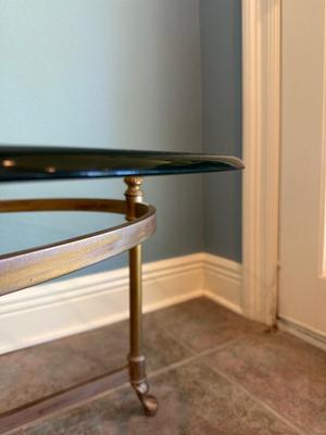 Oval Glass-Top Coffee Table
