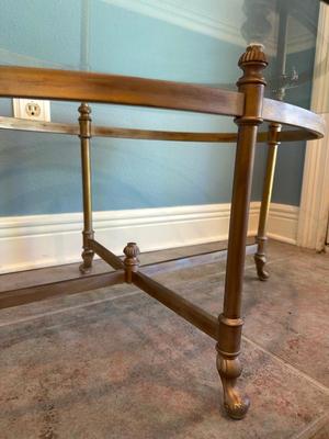 Oval Glass-Top Coffee Table