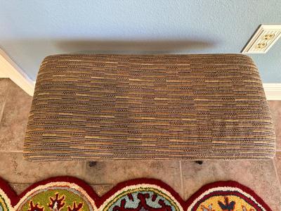 Upholstered Accent Bench with Scrolled Base
