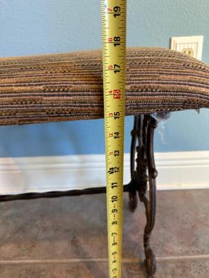 Upholstered Accent Bench with Scrolled Base
