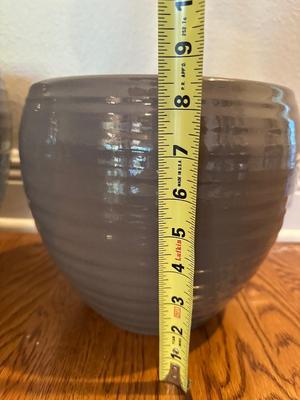 Set of Three Glazed Ceramic Planters