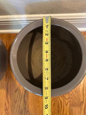 Set of Three Glazed Ceramic Planters