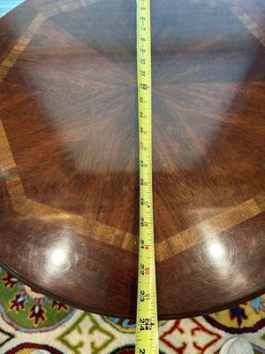 Lane Round Accent Table with Drawer and Inlaid Top