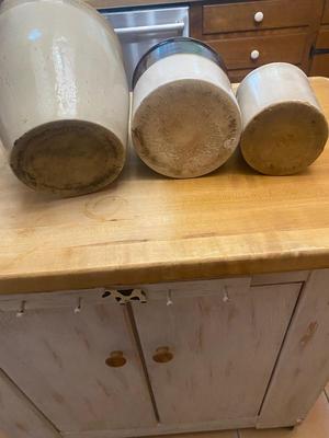 Lot of Three Stoneware Crocks