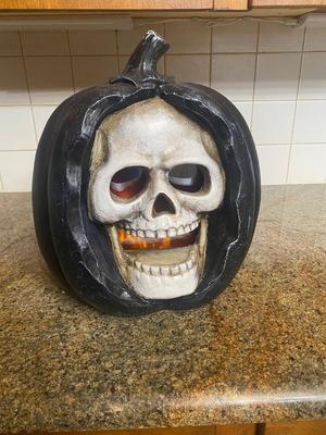 1ft Tall Light Up Flaming Skeleton Halloween Decoration