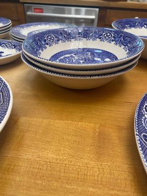 Set of Woods Ware Blue Willow China