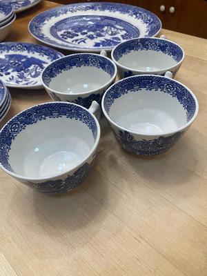 Set of Woods Ware Blue Willow China