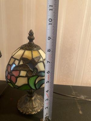 Two Small Tiffany Style Stained Glass Lamps