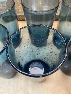 Lot of Crackle Glass. Two Wine Glasses/ 8 Pint Glasses