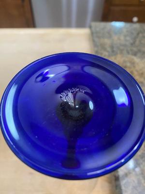 Lot of Blue Stemware. 4 Marked “France”