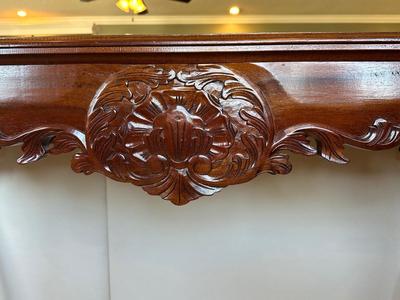Hand-Carved Mahogany Console Table