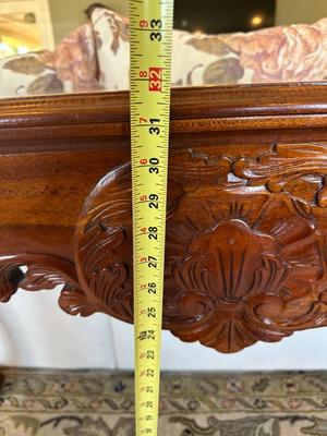 Hand-Carved Mahogany Console Table