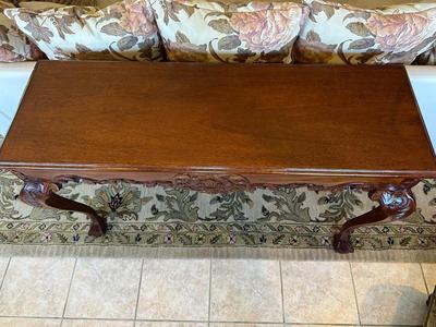 Hand-Carved Mahogany Console Table