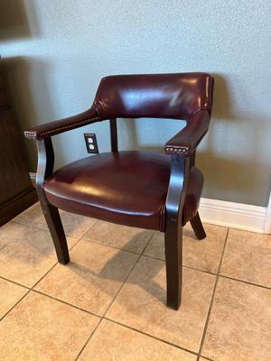 Burgundy Vinyl Office or Accent Chair