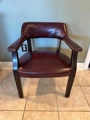 Burgundy Vinyl Office or Accent Chair